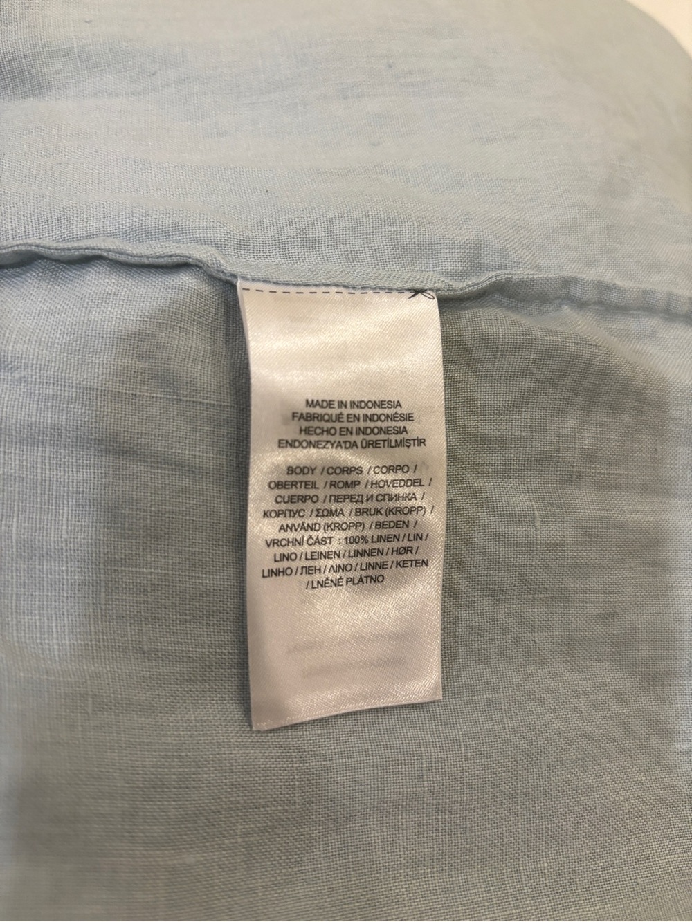 Lauren Ralph Lauren Pale Blue‎ Linen Button-Front Tunic - Picture 7 of 7